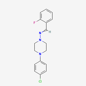 molecular formula C17H17ClFN3 B5615938 N-[4-(4-chlorophenyl)piperazin-1-yl]-1-(2-fluorophenyl)methanimine 