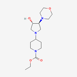 molecular formula C16H29N3O4 B5616078 ethyl 4-[(3S,4S)-3-hydroxy-4-morpholin-4-ylpyrrolidin-1-yl]piperidine-1-carboxylate 