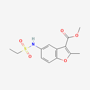 molecular formula C13H15NO5S B5616139 Methyl 5-(ethylsulfonylamino)-2-methyl-1-benzofuran-3-carboxylate 