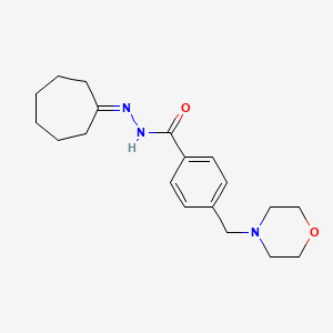 molecular formula C19H27N3O2 B5616192 N'-Cycloheptylidene-4-[(morpholin-4-YL)methyl]benzohydrazide 