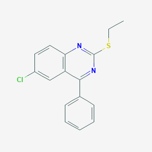 molecular formula C16H13ClN2S B5616335 6-Chloro-2-(ethylsulfanyl)-4-phenylquinazoline 