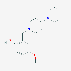 molecular formula C18H28N2O2 B5616901 4-methoxy-2-[(4-piperidin-1-ylpiperidin-1-yl)methyl]phenol 