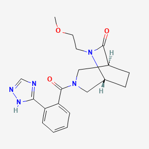 molecular formula C19H23N5O3 B5616915 (1S,5R)-6-(2-methoxyethyl)-3-[2-(1H-1,2,4-triazol-5-yl)benzoyl]-3,6-diazabicyclo[3.2.2]nonan-7-one 