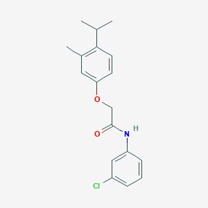 molecular formula C18H20ClNO2 B5616923 N-(3-chlorophenyl)-2-(3-methyl-4-propan-2-ylphenoxy)acetamide 