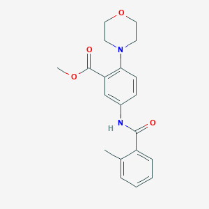 molecular formula C20H22N2O4 B5616996 METHYL 5-(2-METHYLBENZAMIDO)-2-(MORPHOLIN-4-YL)BENZOATE 