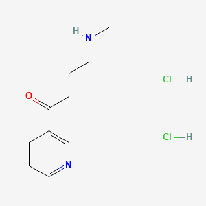 molecular formula C10H16Cl2N2O B561706 4-(Methylamino)-1-(3-pyridyl)-1-butanone dihydrochloride CAS No. 66093-90-1