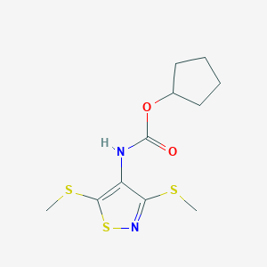 molecular formula C11H16N2O2S3 B5617078 Cyclopentyl [3,5-bis(methylsulfanyl)-1,2-thiazol-4-yl]carbamate 