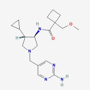 molecular formula C19H29N5O2 B5617241 N-[(3R,4S)-1-[(2-aminopyrimidin-5-yl)methyl]-4-cyclopropylpyrrolidin-3-yl]-1-(methoxymethyl)cyclobutane-1-carboxamide 