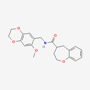 molecular formula C21H23NO5 B5617328 N-[(7-methoxy-2,3-dihydro-1,4-benzodioxin-6-yl)methyl]-2,3,4,5-tetrahydro-1-benzoxepine-4-carboxamide 