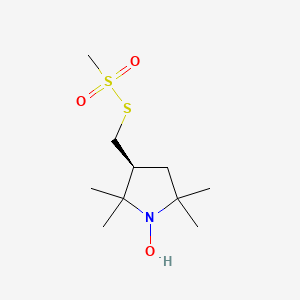 molecular formula C10H21NO3S2 B561735 (-)-(1-Oxyl-2,2,5,5-tetramethylpyrrolidin-3-YL)methyl methanethiosulfonate CAS No. 681034-15-1