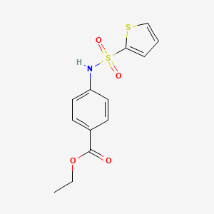 molecular formula C13H13NO4S2 B5617404 ETHYL 4-(THIOPHENE-2-SULFONAMIDO)BENZOATE 