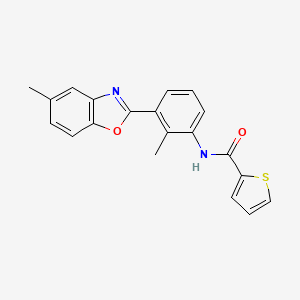 molecular formula C20H16N2O2S B5617413 N-[2-methyl-3-(5-methyl-1,3-benzoxazol-2-yl)phenyl]thiophene-2-carboxamide 