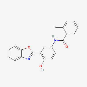 molecular formula C21H16N2O3 B5617499 N-[3-(1,3-benzoxazol-2-yl)-4-hydroxyphenyl]-2-methylbenzamide 