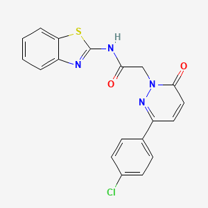 molecular formula C19H13ClN4O2S B5617605 N-(benzo[d]thiazol-2-yl)-2-(3-(4-chlorophenyl)-6-oxopyridazin-1(6H)-yl)acetamide 