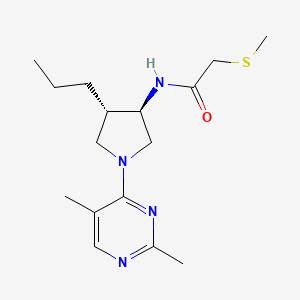 molecular formula C16H26N4OS B5617652 N-[(3R,4S)-1-(2,5-dimethylpyrimidin-4-yl)-4-propylpyrrolidin-3-yl]-2-methylsulfanylacetamide 