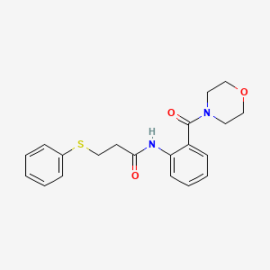 molecular formula C20H22N2O3S B5617705 N-[2-(morpholin-4-ylcarbonyl)phenyl]-3-(phenylsulfanyl)propanamide 
