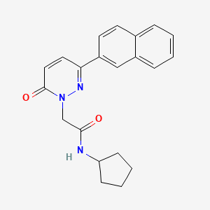 molecular formula C21H21N3O2 B5617742 N-cyclopentyl-2-(3-(naphthalen-2-yl)-6-oxopyridazin-1(6H)-yl)acetamide 