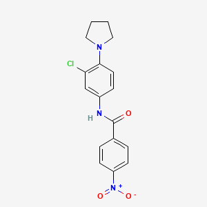 molecular formula C17H16ClN3O3 B5617797 N-[3-chloro-4-(pyrrolidin-1-yl)phenyl]-4-nitrobenzamide 