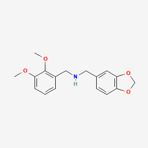 molecular formula C17H19NO4 B5617916 Benzo[1,3]dioxol-5-ylmethyl-(2,3-dimethoxy-benzyl)-amine 