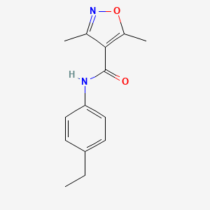 molecular formula C14H16N2O2 B5617956 N-(4-ethylphenyl)-3,5-dimethyl-1,2-oxazole-4-carboxamide 