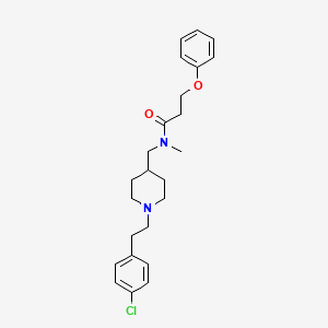 molecular formula C24H31ClN2O2 B5618148 N-[[1-[2-(4-chlorophenyl)ethyl]piperidin-4-yl]methyl]-N-methyl-3-phenoxypropanamide 
