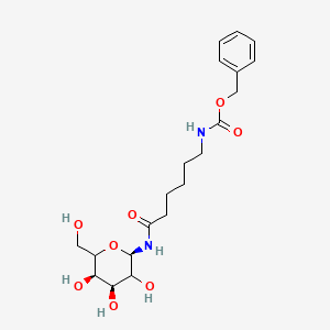 molecular formula C20H30N2O8 B561818 Benzyl N-[6-oxo-6-[[(2R,4S,5R)-3,4,5-trihydroxy-6-(hydroxymethyl)oxan-2-yl]amino]hexyl]carbamate CAS No. 38822-58-1