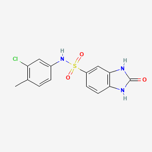molecular formula C14H12ClN3O3S B5618232 N-(3-Chloro-4-methylphenyl)-2-oxo-2,3-dihydro-1H-1,3-benzodiazole-5-sulfonamide 