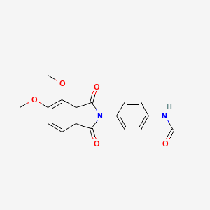 molecular formula C18H16N2O5 B5618260 N-(4-(4,5-Dimethoxy-1,3-dioxoisoindolin-2-yl)phenyl)acetamide 