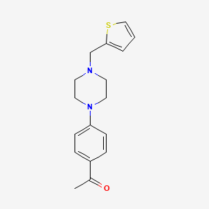 molecular formula C17H20N2OS B5618332 1-[4-[4-(thiophen-2-ylmethyl)piperazin-1-yl]phenyl]ethanone 