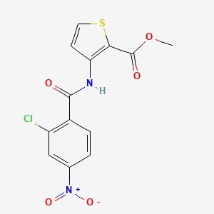 molecular formula C13H9ClN2O5S B5618394 METHYL 3-(2-CHLORO-4-NITROBENZAMIDO)THIOPHENE-2-CARBOXYLATE 