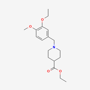 molecular formula C18H27NO4 B5618576 Ethyl 1-[(3-ethoxy-4-methoxyphenyl)methyl]piperidine-4-carboxylate 