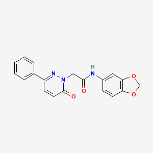 molecular formula C19H15N3O4 B5618673 N-1,3-benzodioxol-5-yl-2-(6-oxo-3-phenylpyridazin-1(6H)-yl)acetamide 