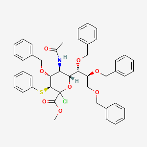 Methyl (3S,4R,5S,6R)-5-acetamido-2-chloro-4-phenylmethoxy-3-phenylsulfanyl-6-[(1S,2S)-1,2,3-tris(phenylmethoxy)propyl]oxane-2-carboxylate