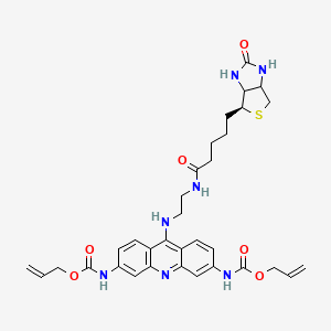 molecular formula C33H39N7O6S B561881 prop-2-enyl N-[9-[2-[5-[(4S)-2-oxo-1,3,3a,4,6,6a-hexahydrothieno[3,4-d]imidazol-4-yl]pentanoylamino]ethylamino]-6-(prop-2-enoxycarbonylamino)acridin-3-yl]carbamate CAS No. 1219125-65-1