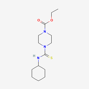 molecular formula C14H25N3O2S B5618995 Ethyl 4-(cyclohexylcarbamothioyl)piperazine-1-carboxylate 