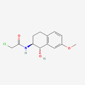 molecular formula C13H16ClNO3 B561902 N-[(1S,2S)-1,2,3,4-Tetrahydro-1-hydroxy-7-methoxy-2-naphthalenyl]-chloroacetamide CAS No. 99833-89-3