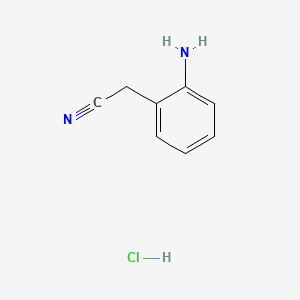 molecular formula C8H9ClN2 B561914 2-(2-Aminophenyl)acetonitrile hydrochloride CAS No. 40943-70-2