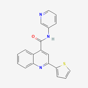 molecular formula C19H13N3OS B5619165 N-(pyridin-3-yl)-2-(thiophen-2-yl)quinoline-4-carboxamide 