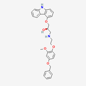 molecular formula C31H32N2O5 B561918 (2R)-1-({2-[4-(Benzyloxy)-2-methoxyphenoxy]ethyl}amino)-3-[(9H-carbazol-4-yl)oxy]propan-2-ol CAS No. 1217846-55-3