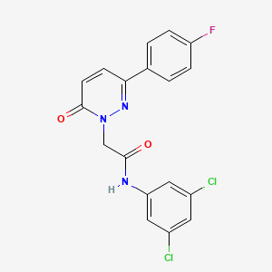 molecular formula C18H12Cl2FN3O2 B5619203 N-(3,5-dichlorophenyl)-2-(3-(4-fluorophenyl)-6-oxopyridazin-1(6H)-yl)acetamide 
