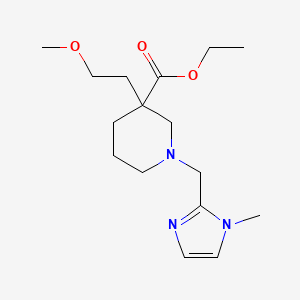 molecular formula C16H27N3O3 B5619244 Ethyl 3-(2-methoxyethyl)-1-[(1-methylimidazol-2-yl)methyl]piperidine-3-carboxylate 