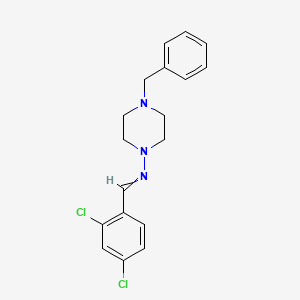molecular formula C18H19Cl2N3 B5619278 N-(4-benzylpiperazin-1-yl)-1-(2,4-dichlorophenyl)methanimine 