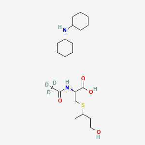 molecular formula C21H40N2O4S B561928 N-Acetyl-S-(3-hydroxypropyl-1-methyl)-L-cysteine-[d3] Dicyclohexylammonium Salt CAS No. 1240483-48-0