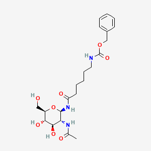 molecular formula C22H33N3O8 B561932 benzyl N-[6-[[(2R,3R,4R,5S,6R)-3-acetamido-4,5-dihydroxy-6-(hydroxymethyl)oxan-2-yl]amino]-6-oxohexyl]carbamate CAS No. 56146-89-5