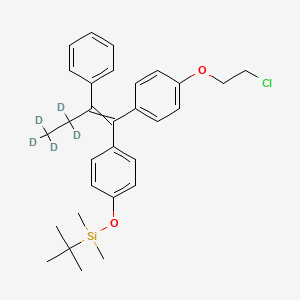 molecular formula C30H37ClO2Si B561946 Tert-butyl-[4-[1-[4-(2-chloroethoxy)phenyl]-3,3,4,4,4-pentadeuterio-2-phenylbut-1-enyl]phenoxy]-dimethylsilane CAS No. 1020719-26-9