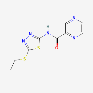 molecular formula C9H9N5OS2 B5619532 N-(5-ethylsulfanyl-1,3,4-thiadiazol-2-yl)pyrazine-2-carboxamide CAS No. 5695-75-0