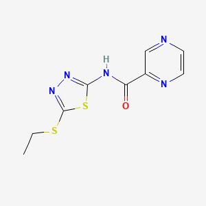 B5619532 N-[5-(ethylthio)-1,3,4-thiadiazol-2-yl]-2-pyrazinecarboxamide CAS No. 5695-75-0