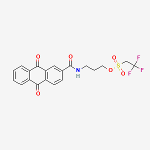 molecular formula C20H16F3NO6S B561973 N-(3-Trifluoroethanesulfonyloxypropyl)anthraquinone-2-carboxamide CAS No. 661461-84-3
