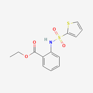 molecular formula C13H13NO4S2 B5619773 Ethyl 2-(thiophen-2-ylsulfonylamino)benzoate 