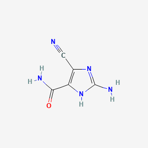molecular formula C5H5N5O B561982 2-氨基-4-氰基-1H-咪唑-5-甲酰胺 CAS No. 125815-68-1